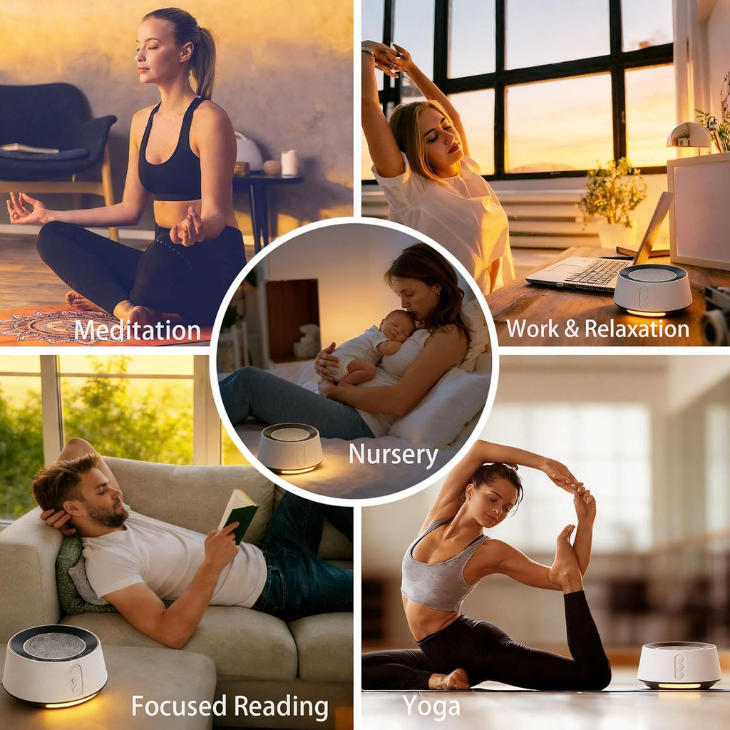 White noise machine with night light – 20 soothing sounds, 10 color lights, 5 timer settings & memory function, portable sleep sound machine for baby nursery, kids & adults, zebra wood - view 6