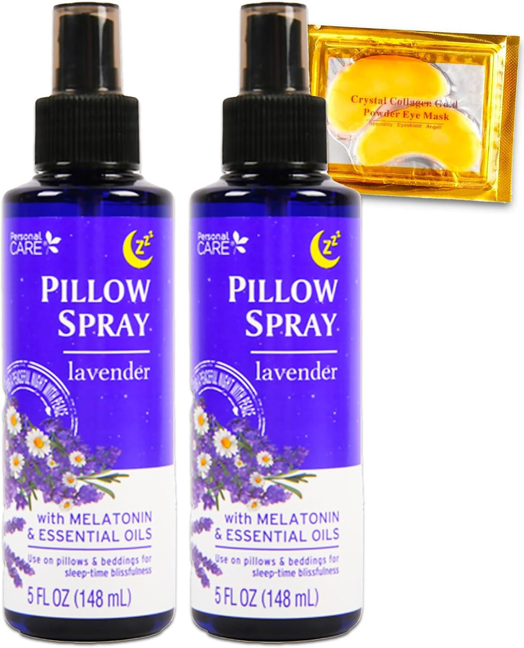 Lavender Pillow Spray for Aromatherapy- Bundle with 2 Lavender Pillow Spray Bottles with Essential Oils Plus Eye Mask | Essential Oil Sleep Time Bedding Mists