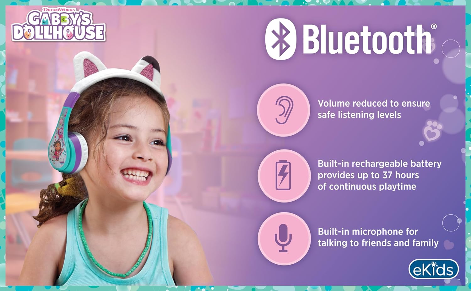 Bluetooth headphones for kids, wireless headphones - view 2
