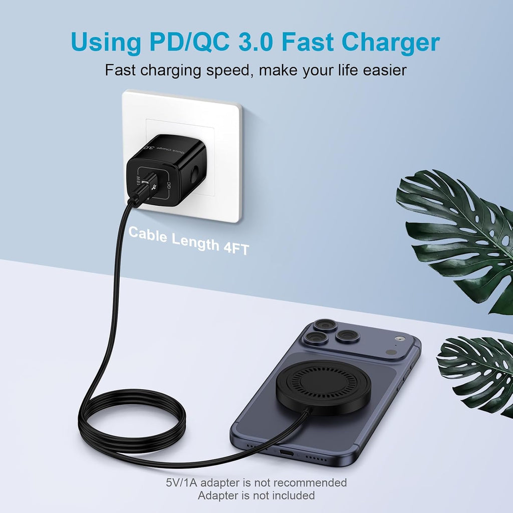 Magnetic charger wireless charger 15W fast charging pad | USB-C/A Magsafe wireless charger pad for Android Samsung Galaxy S26 S25 S24 iPhone 17e 17 16e 16 15 Pro Max AirPods Pro 4-2 - view 2