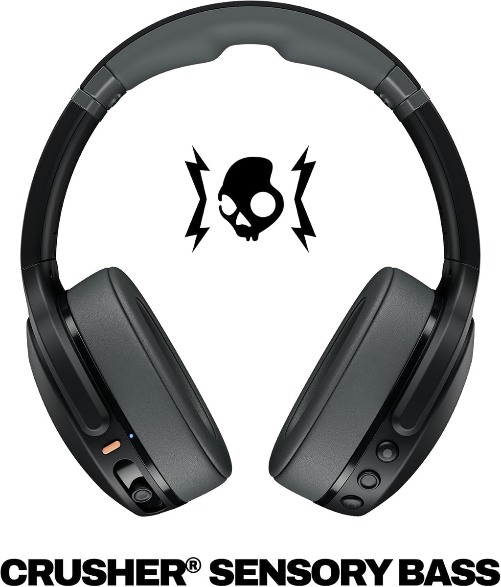Wireless multi-sensory bass headphones - Asphalt | Bluetooth, noise isolating over-ear fit, 40 hours battery, microphone, working out, gym, travel, studying, music - view 2