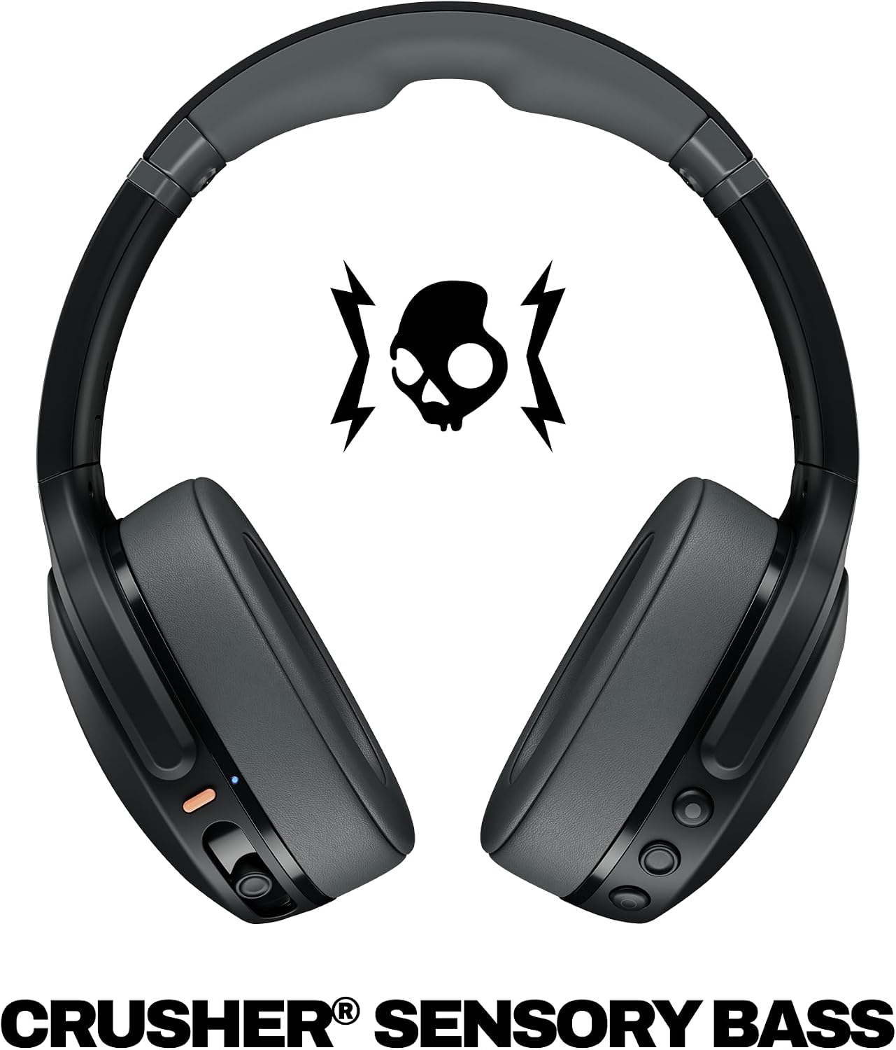 Wireless multi-sensory bass headphones - Asphalt | Bluetooth, noise isolating over-ear fit, 40 hours battery, microphone, working out, gym, travel, studying, music - view 2