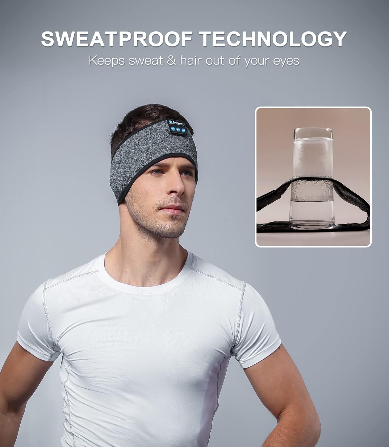 Sleep Headphones, Wireless Sleep Earbuds, Headphone for Sleeping Bluetooth Headband Headphones Headsets with Thin Speakers, Sleeping Headphones for Workout, Yoga, Travel, Gift for Women Men - view 8