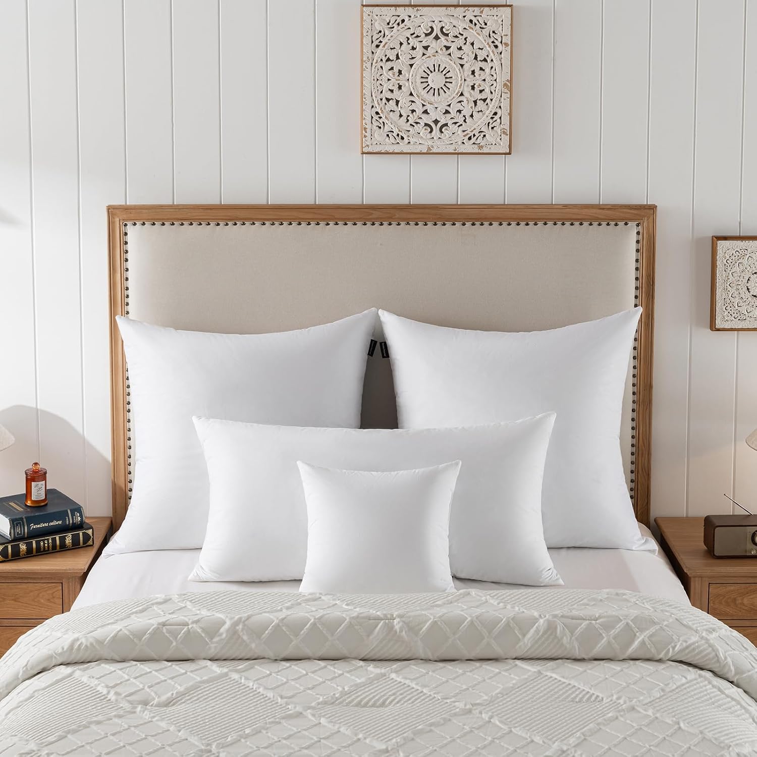 Hotel-Style Queen Size 20x28 Goose Feather & Down Bed Pillow - 100% Odorless Sleep Pillow for Neck Support & Cooling Comfort - 233TC Cotton Cover with Anti-Poke Liner Queen 20x28 inch - view 6