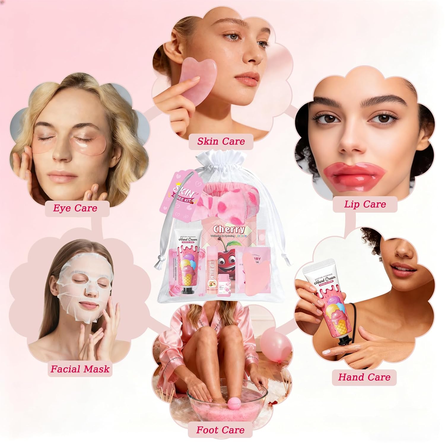 72 PCS spa party supplies for girls, spa party favors include face masks skincare, lip balm, under eye patches, foot bath bomb, spa headband, sleepover party supplies spa birthday kit for women - view 3