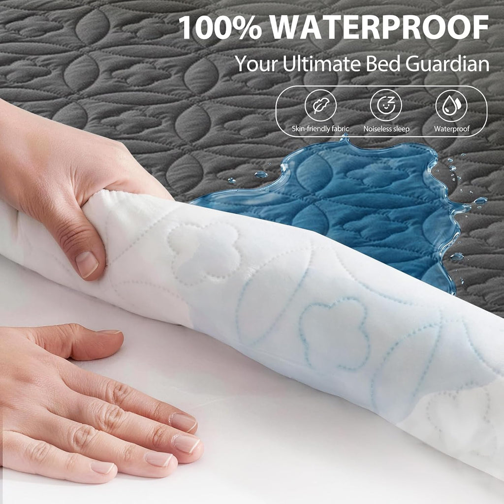 Waterproof Mattress Protector Queen, Noiseless Mattress Pad | Washable Soft Breathable Fabric Bed Cover with Deep Pocket Up to 21”for Home, Hotel - view 2