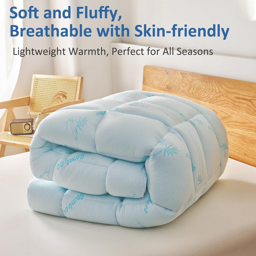 Mattress Topper Queen Size - Cooling Extra Thick Breathable Viscose Made from Bamboo Mattress pad - Soft Quilted Fitted Mattress Cover with 900 GSM Down Alternative Fill (8-21”Deep Pocket) - view 7