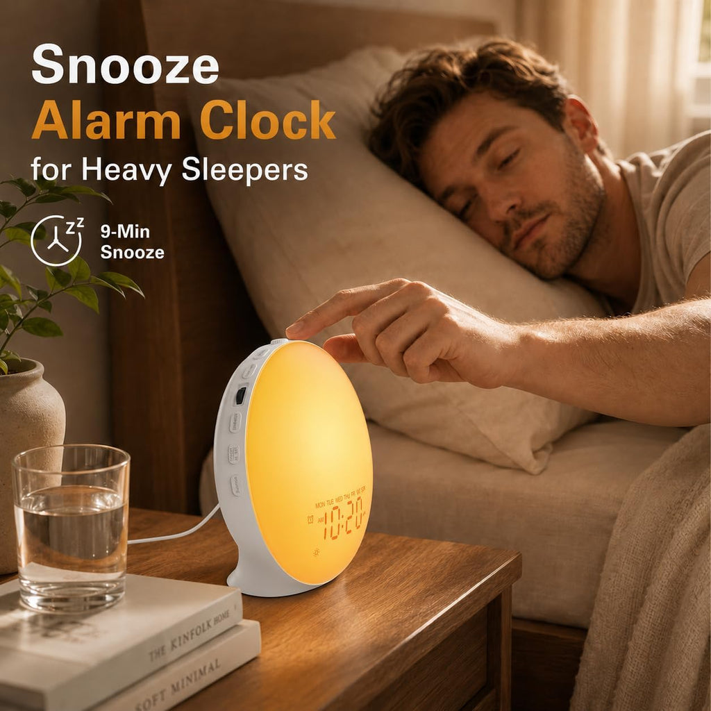 Sunrise alarm clock white noise machine with 25 nature sleep sounds, fully dimmable clock for bedrooms, heavy sleepers, 17 light modes, Bluetooth speaker - view 5