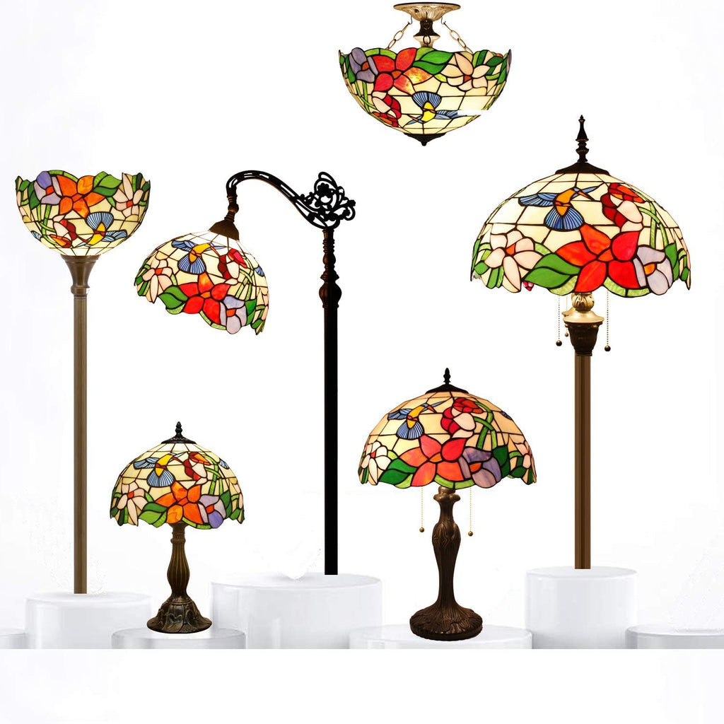 Tiffany Lamp Stained Glass Lamp Hummingbird Bedside Table Lamp | Desk Reading Light 12X12X18 Inches Decor Bedroom Living Room Home Office S101 Series Style - view 8
