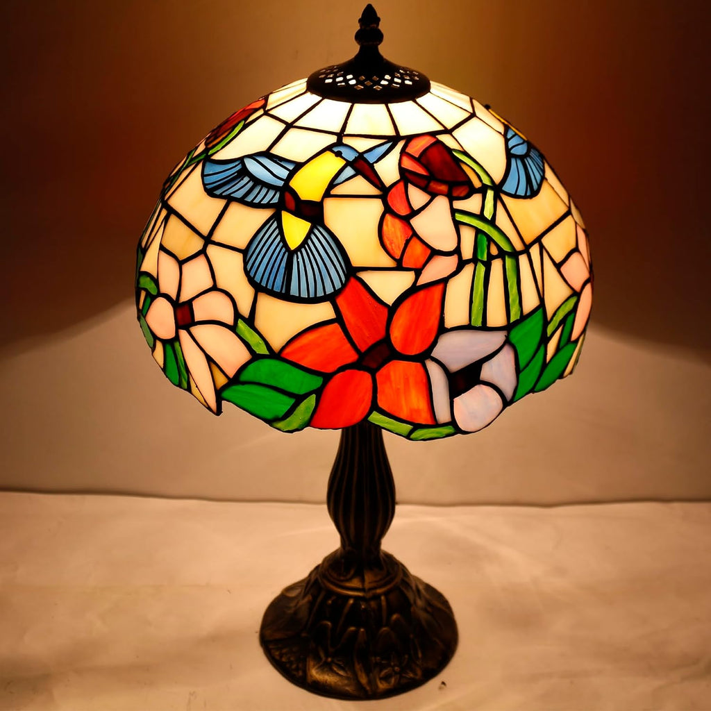 Tiffany Lamp Stained Glass Lamp Hummingbird Bedside Table Lamp | Desk Reading Light 12X12X18 Inches Decor Bedroom Living Room Home Office S101 Series Style - view 4