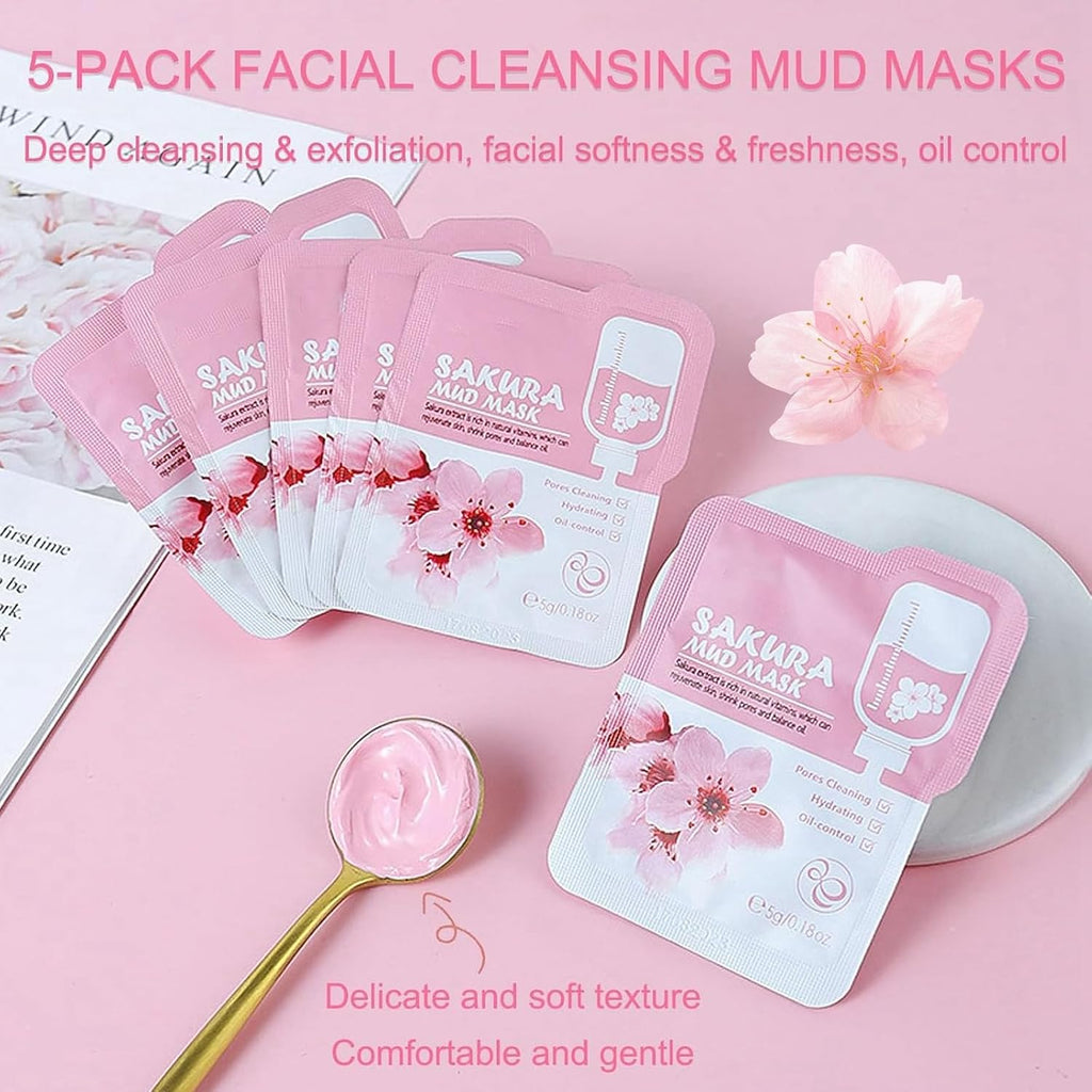 Skin care set, skin care for teens 10-12, travel essentials skincare gift set for women - cream, serum, eye mask, lip mask, 5 sleeping mask, 5 mud mask, hydrating teen skincare kit - view 7