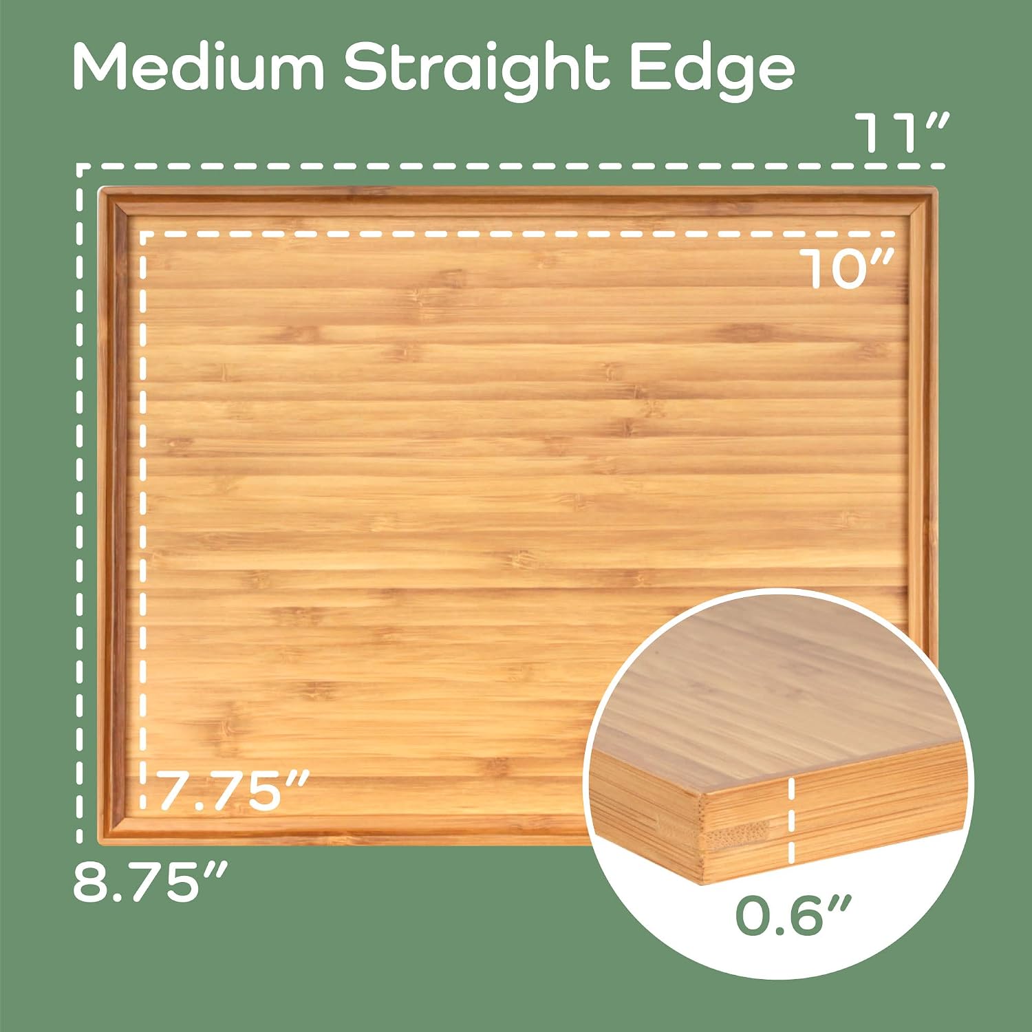 Organic Bamboo Serving Tray, Vanity, Tea Serving, Appetizers, Snacks, Charcuterie Board, 11"x8.9"x0.6" - 1 Tray - view 4