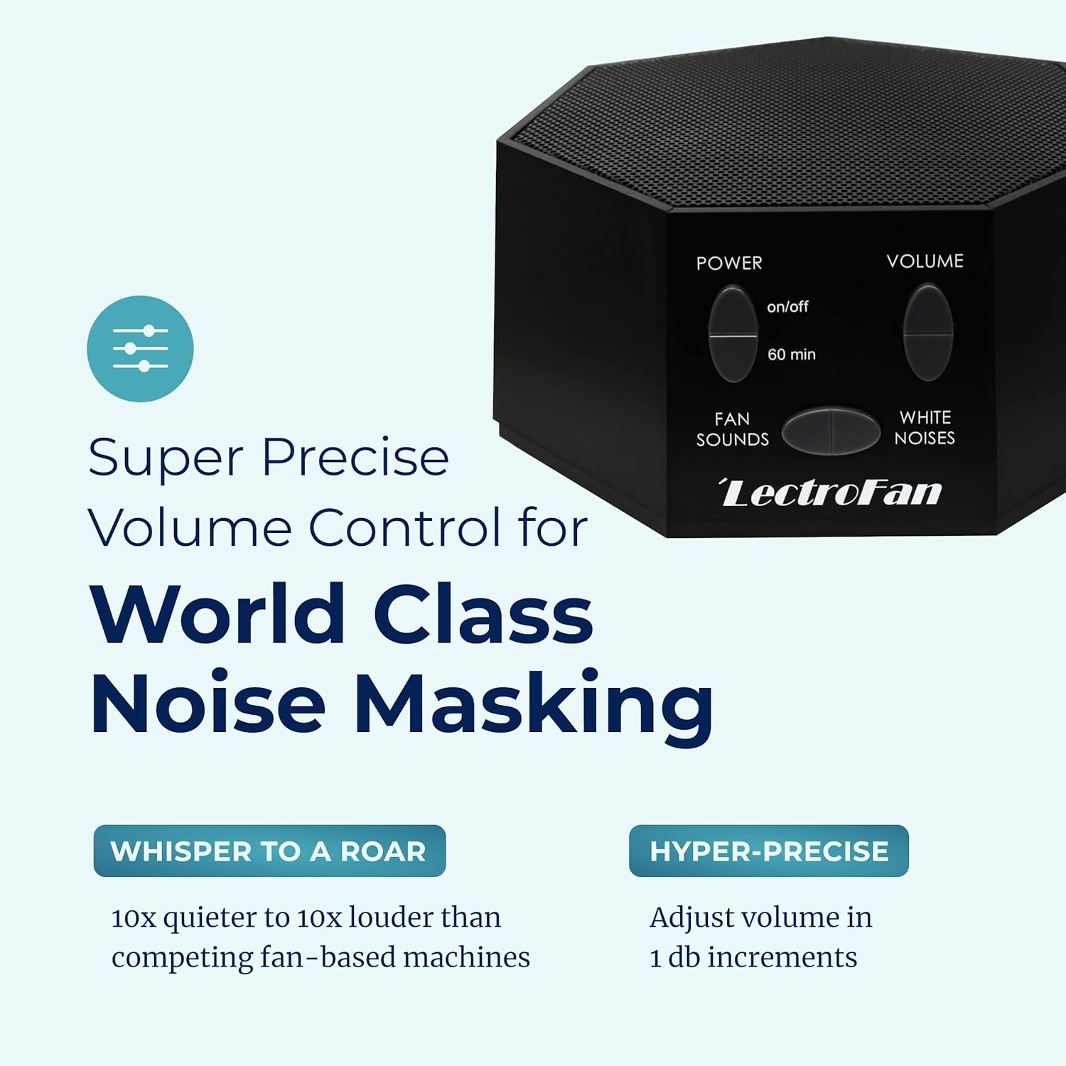 Soothing sound machine for sleep - built-in sleep timer - compact design - non-looping sounds - speech privacy - black - view 5
