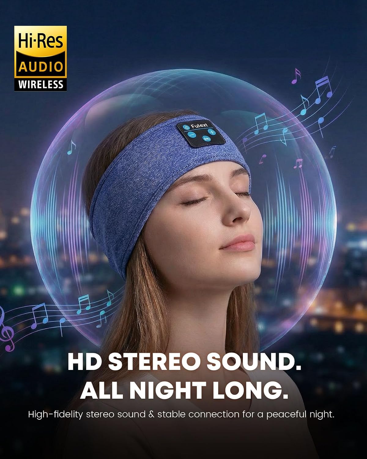 Sleep Headphones Bluetooth Headband,Sleeping Headphones Sports Headband, Long Time Play Sleeping Headsets with Built in Speakers Perfect for Workout,Running,Yoga - view 3