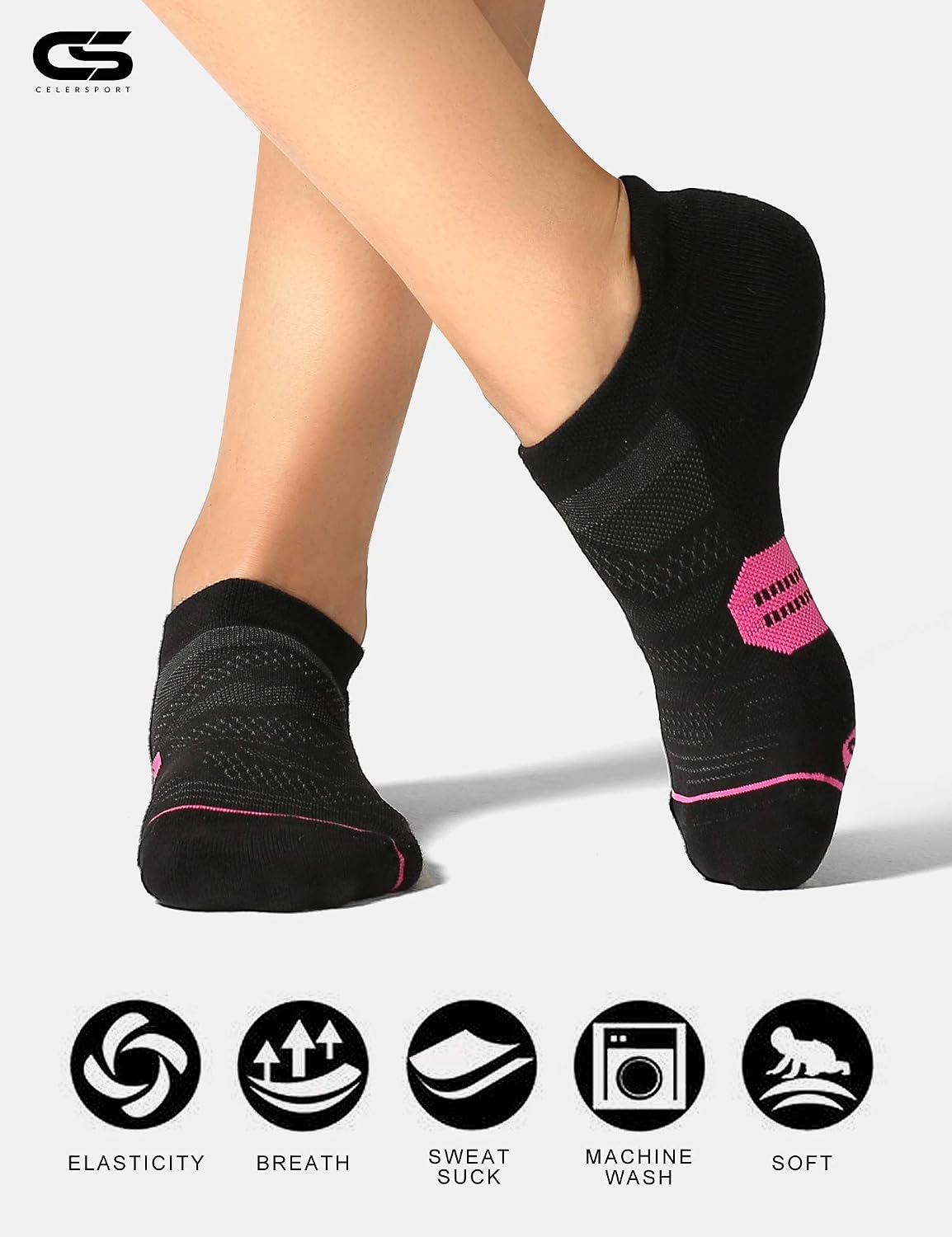 6 Pack Women's Ankle Running Socks Cushioned Low Cut Tab Athletic Socks - view 5