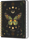 2026 Planner, A5 Weekly and Monthly Planners with Tabs, Spiral Bound Daily Calendar 2026 Planner, Agenda Organizers from Jan. to Dec., Hardcover Habit Tracker Journal 6.18" x 8.5"(Green Butterfly)