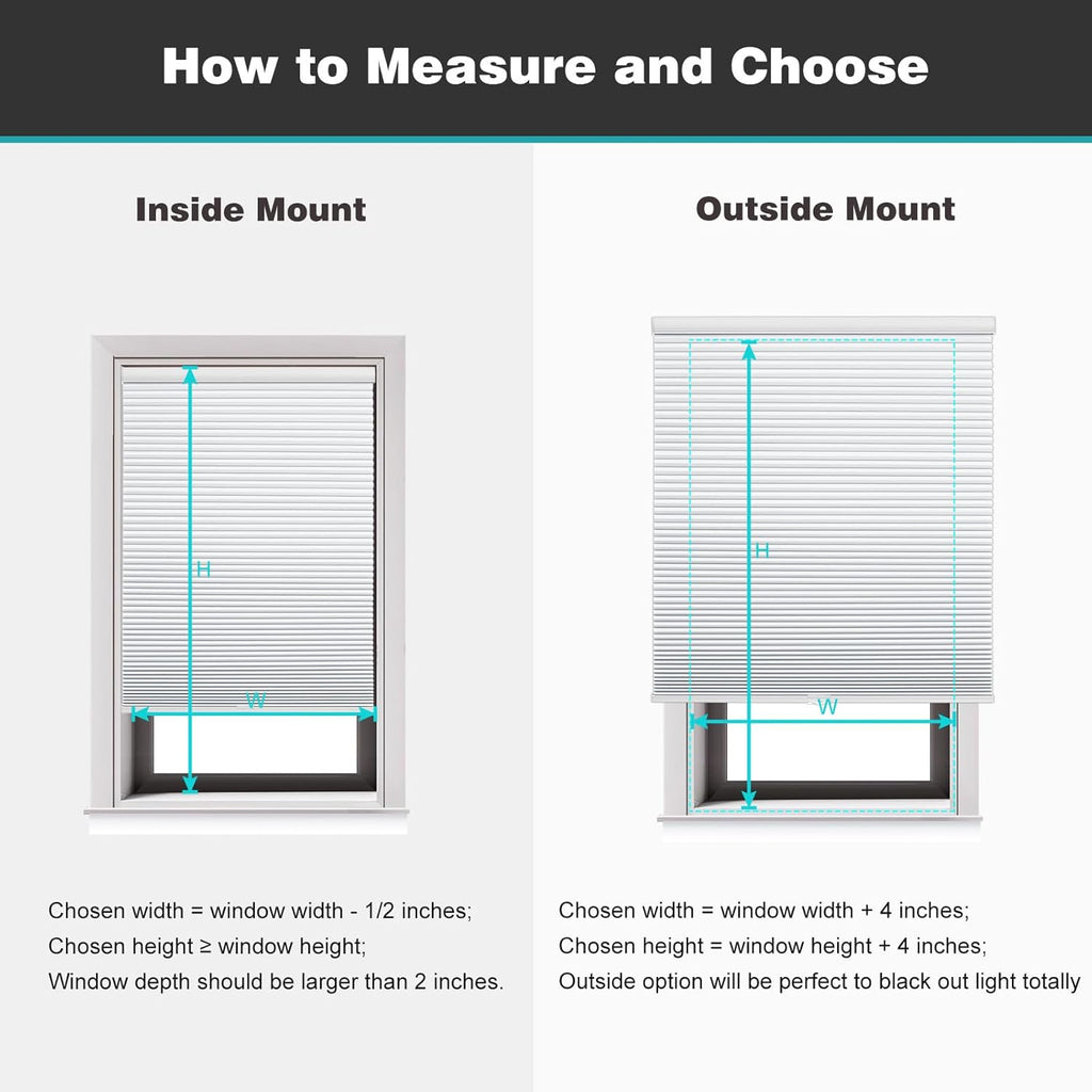Cordless Cellular Shades,Blackout Honeycomb Shades for Windows,Pull Down Pleated Blinds,Easy to Install for Indoor Windows and French Doors,White(Blackout),34" w x 64" h - view 7
