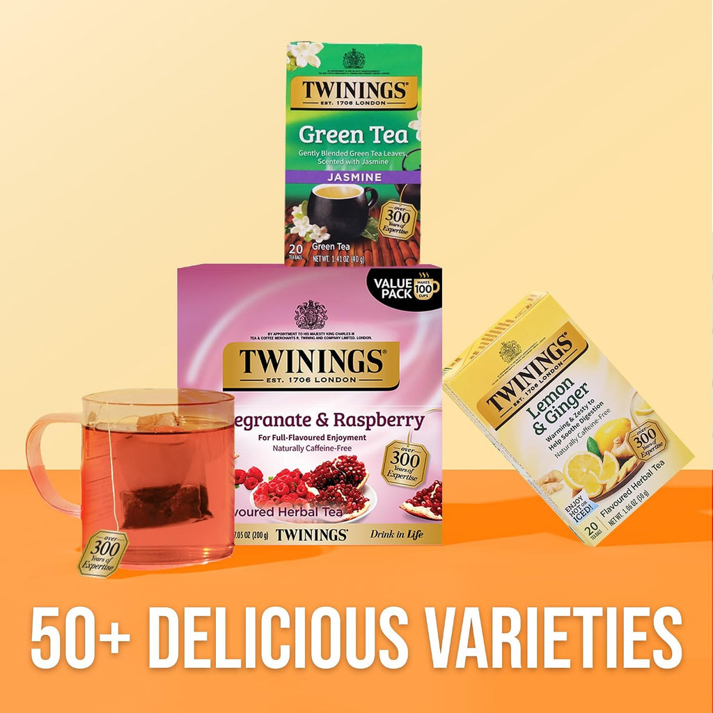 Pomegranate & Raspberry Herbal Tea Individually Wrapped Bags, 100 Count (Pack of 1), Naturally Caffeine-Free, Enjoy Hot or Iced, 100 Teabags | Fruity With Rosehips, Hibiscus, Naturally Caffeine-Free, 100 Foil Lined Individually Wrapped Bags, Hot or Iced, - view 6