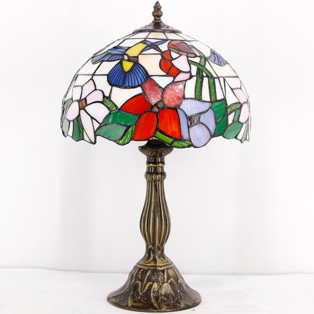 Tiffany Lamp Stained Glass Lamp Hummingbird Bedside Table Lamp | Desk Reading Light 12X12X18 Inches Decor Bedroom Living Room Home Office S101 Series Style - view 5