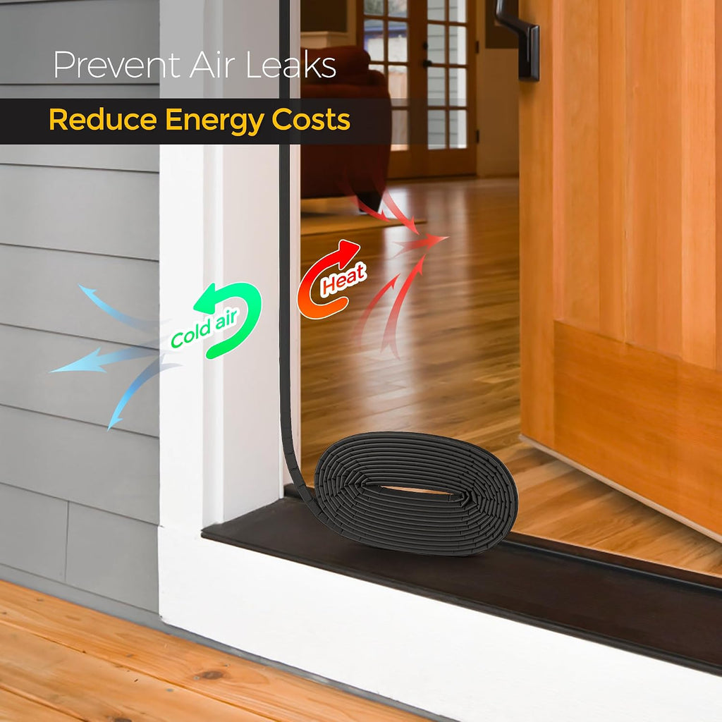 Weather Stripping Door Seal, Q-Shaped Kerf Foam Strip, 26 FT, Black | Push-In Door Weather Stripping, No Adhesive, Fits 0.35 to 0.59 Inch Gaps, Door Frame and Jamb Seal, Blocks Drafts and Noise - view 3