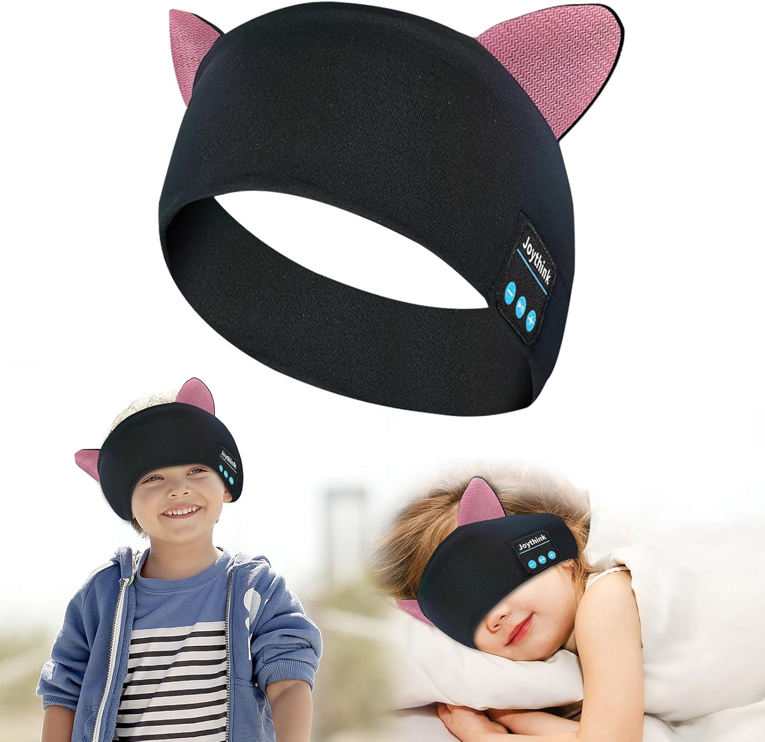 Kids Bluetooth Headband Headphones Sleep Mask Wireless Earphones Built in Thin Speaker Adjustable Sports Headset Sleep Headband for Girls Boys Toddler Children Baby Airplane Travel Study Aqua - view 6