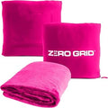 Zero Grid Lightweight Airplane & Travel Blanket with Foot Pockets, Hot Pink