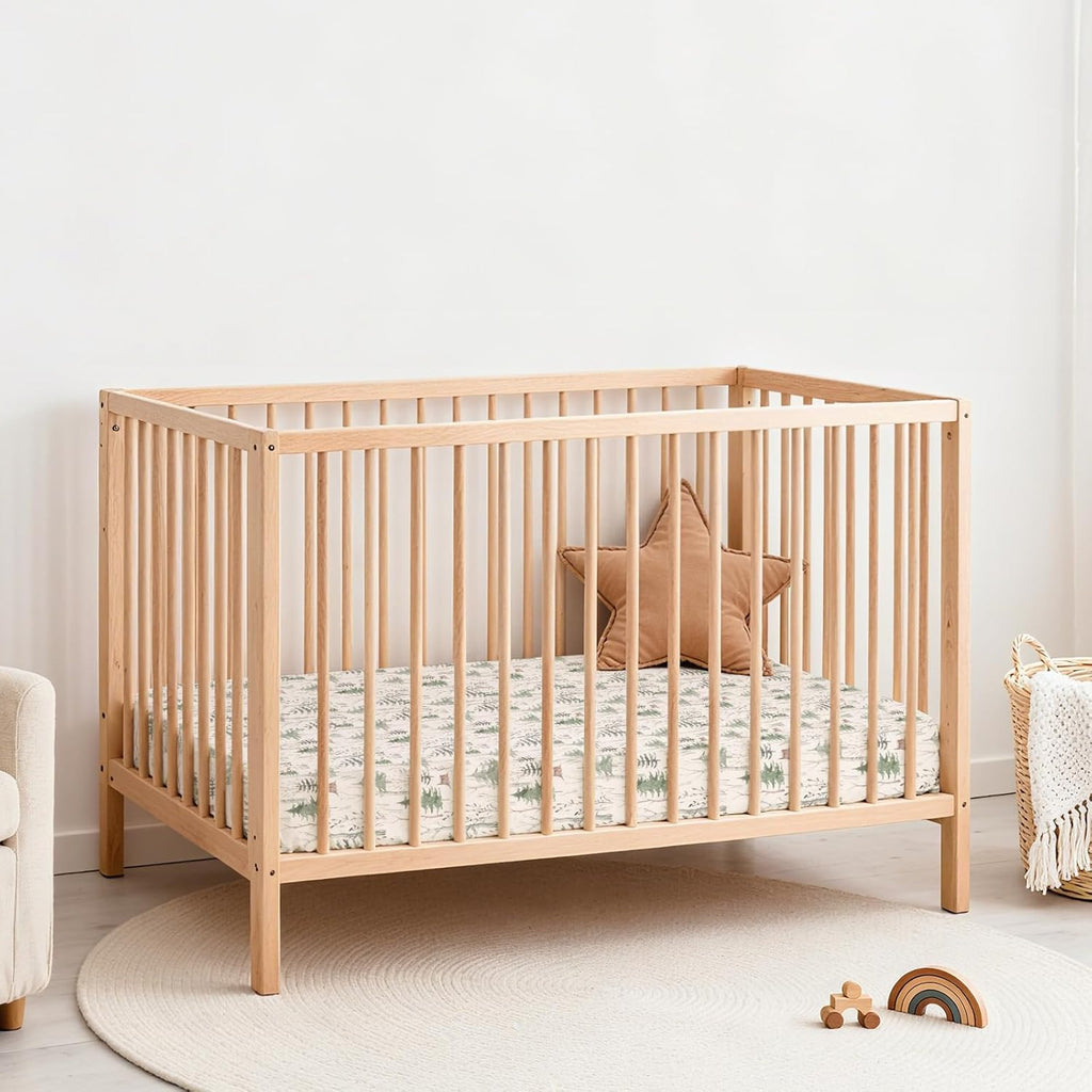 Baby Muslin Crib Sheets: Snug Fitted Sheet for Standard Crib | Boho Neutral Print for Baby Girls Nursery Bedding & Gift 2Pack - Soft & Breathable Cotton Gentle on Newborn Skin - view 7