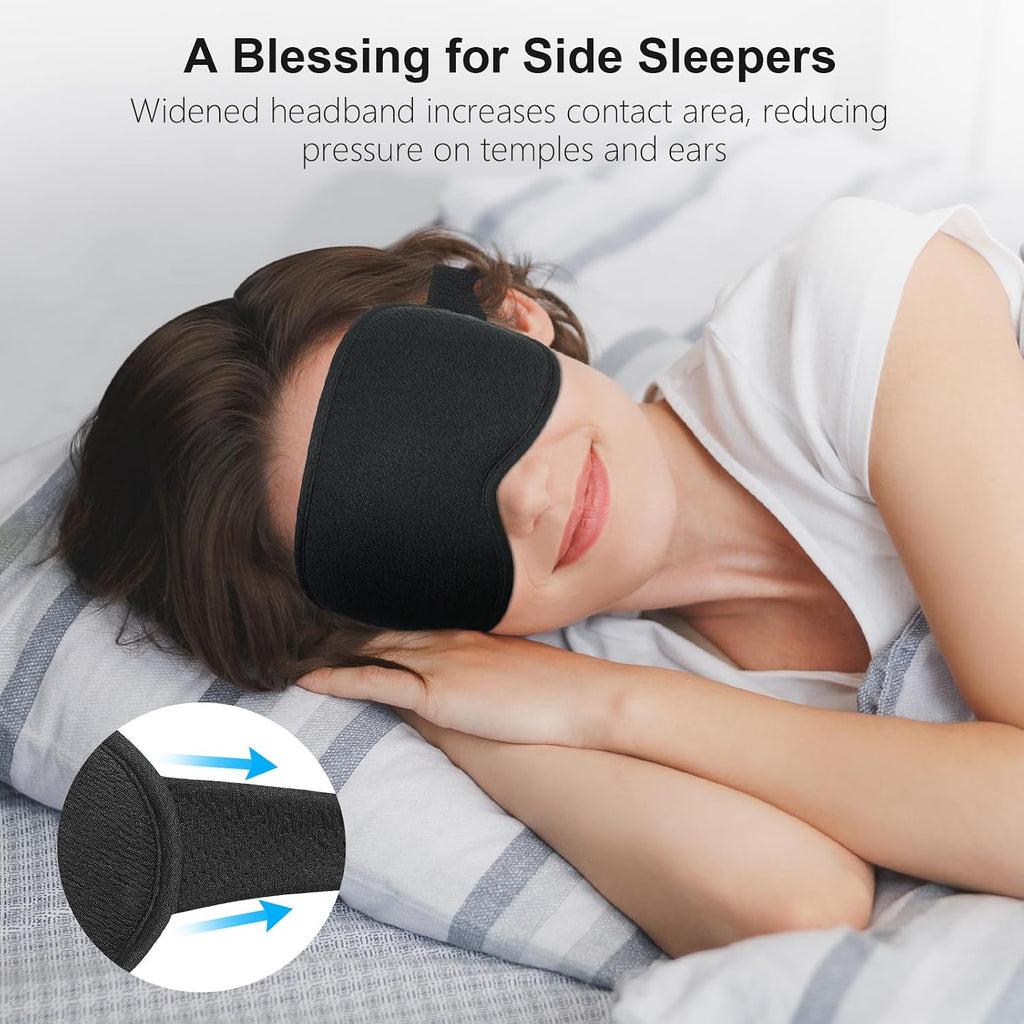 100% Blackout Sleep Eye Mask for Women Men, Zero Pressure Sleep Mask | Ergonomic Design 3D Cutout Eye Movement and Eyelash Friendly Night Blindfold, Ultra Soft Comfortable for Sleeping - view 5