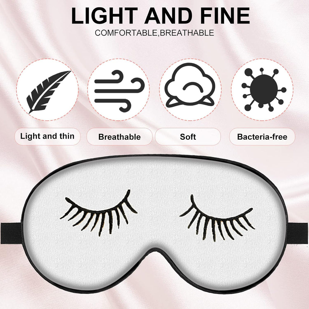 8 Pack Silk Funny Sleep Masks for Women Silky Eye Mask with Adjustable Strap Soft Cute Blackout Blindfold Eye Cover for Women Men Full Night's Sleep, Travel, Nap, Meditation(Elegant Colors) - view 3