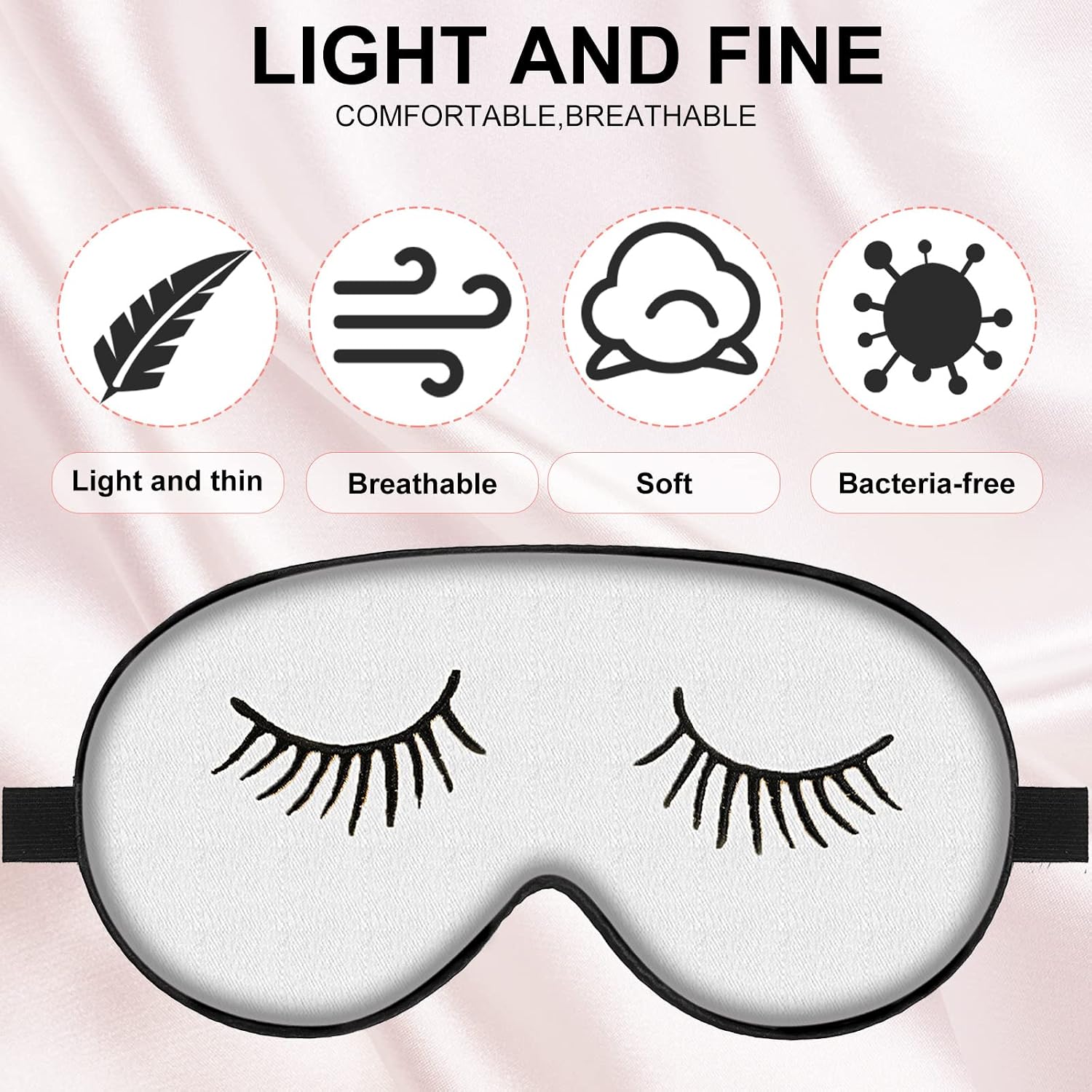 8 Pack Silk Funny Sleep Masks for Women Silky Eye Mask with Adjustable Strap Soft Cute Blackout Blindfold Eye Cover for Women Men Full Night's Sleep, Travel, Nap, Meditation(Elegant Colors) - view 3