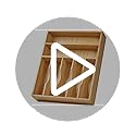 Bamboo Kitchen Drawer Organizer, 13 Inch Silverware Utensil Tray Holder, Extra Deep Grooved Drawer Divider, 7 Slots Total Bamboo Wood Caddy for Flatware Cutlery Knives, Forks, Spoons - view 7