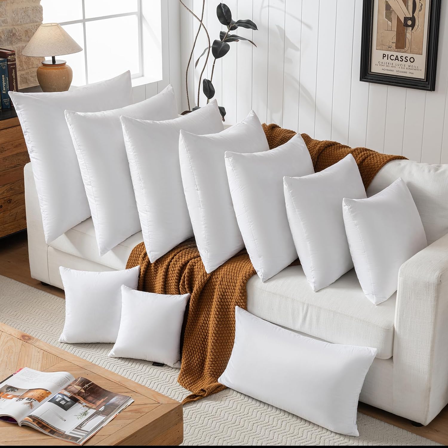 Hotel-Style Queen Size 20x28 Goose Feather & Down Bed Pillow - 100% Odorless Sleep Pillow for Neck Support & Cooling Comfort - 233TC Cotton Cover with Anti-Poke Liner Queen 20x28 inch - view 8