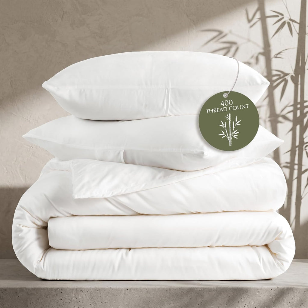 100% Rayon from Bamboo Duvet Cover Set, King Size, Dark Brown | 3-Piece 400TC Sateen Comforter Cover Bedding Set, Silky Soft, Cooling, Breathable for Hot Sleepers, 2 Pillow Shams, No Insert - view 5