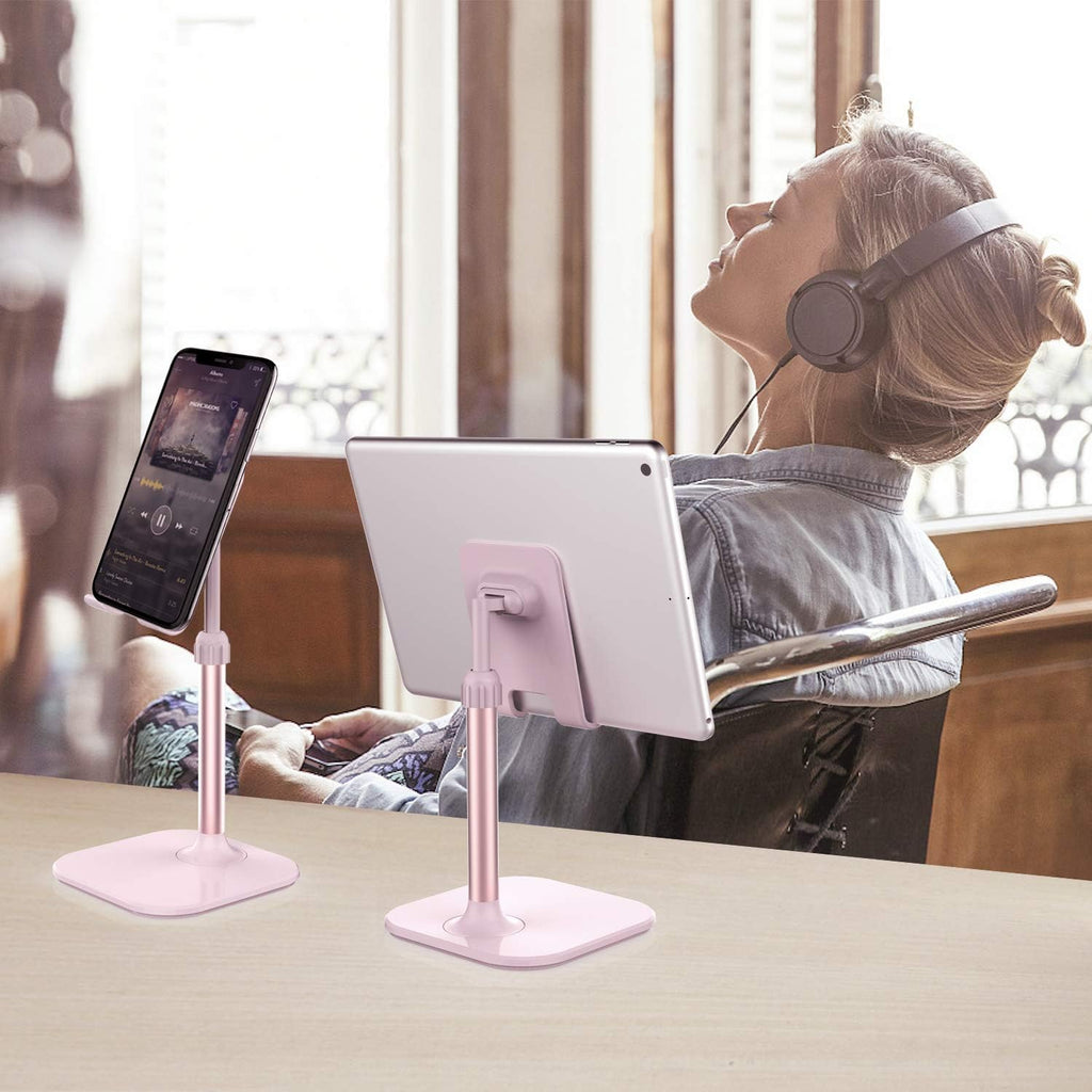 Cell phone stand, valentine's day gifts for teens girls boys adults women men mom wife, phone stand for desk, phone holder stand compatible with iPhone and all mobile phones tablet, pink - view 7