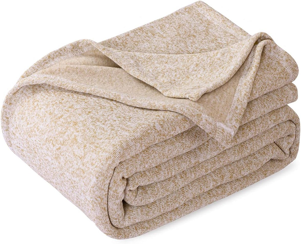 Summer Sweatshirt Queen Size Blanket for Bed Lightweight Soft Thin | Breathable Jersey Blankets for Hot Sleepers in Air-Conditioned Room, Home Decor Holiday Gift, 90 X 90 Inches, Heather Camel