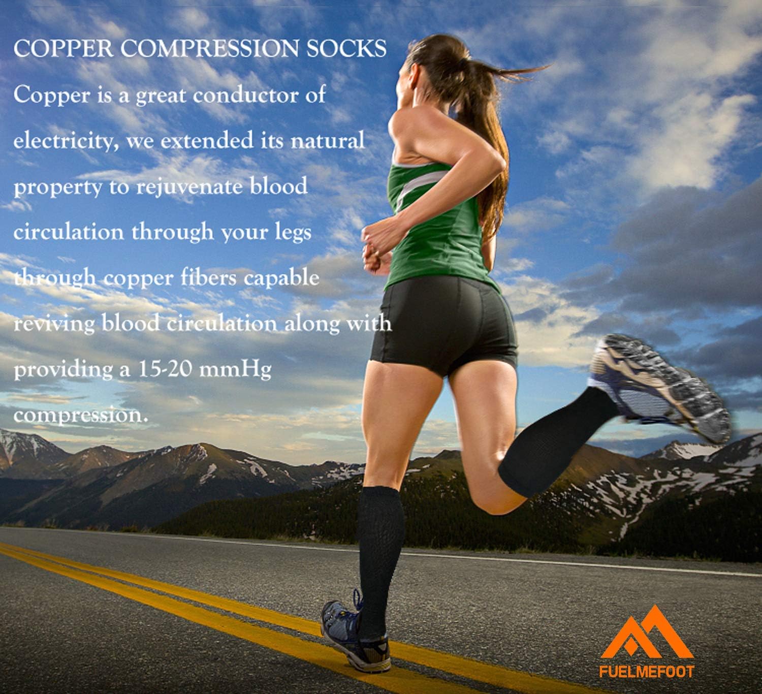 3 pack copper compression socks - compression socks women & men circulation - best for medical, running, athletic - view 3