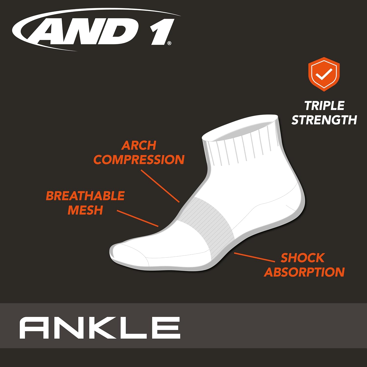 Mens Quarter Socks 12 Pack Cushioned Athletic Ankle Socks | Moisture-Wicking Breathable Comfort, Arch Support, Reinforced Heel and Toe, Soft Stretch Fit for Sports, Running and Gym - view 2