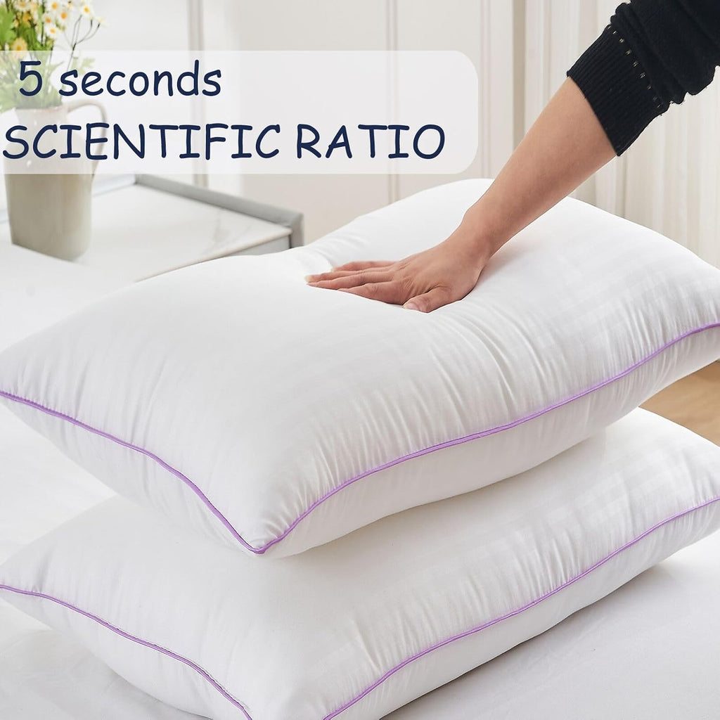 Pillows Standard Size Set of 2,Breathable Hotel Collection Bed Pillows for Sleeping Medium Soft Down Alternative Microfiber Filled,17 x 26 Inches - view 2