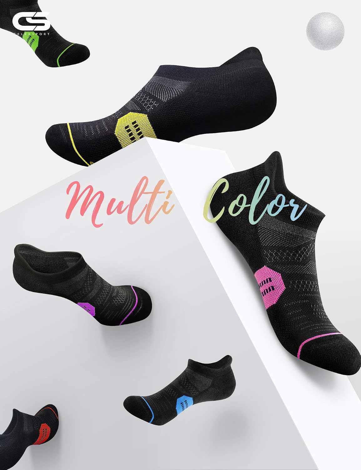 6 Pack Women's Ankle Running Socks Cushioned Low Cut Tab Athletic Socks - view 4