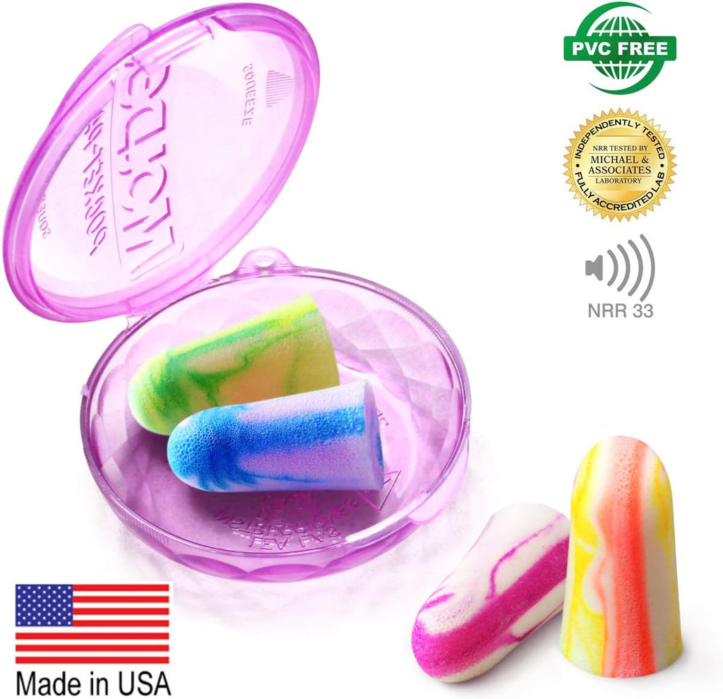 Soft foam earplugs softies ear plugs for sleeping, snoring, work, travel, shooting -33dB highest NRR made in USA (bottle pack, 60 pairs) - view 2