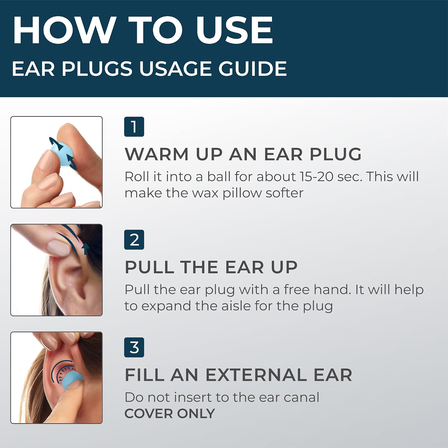 Silicone sleeping ear plugs - 30 wax moldable ear plugs for sleeping noise cancelling for swimming, sound blocking level 32 dB, color: blue - view 7