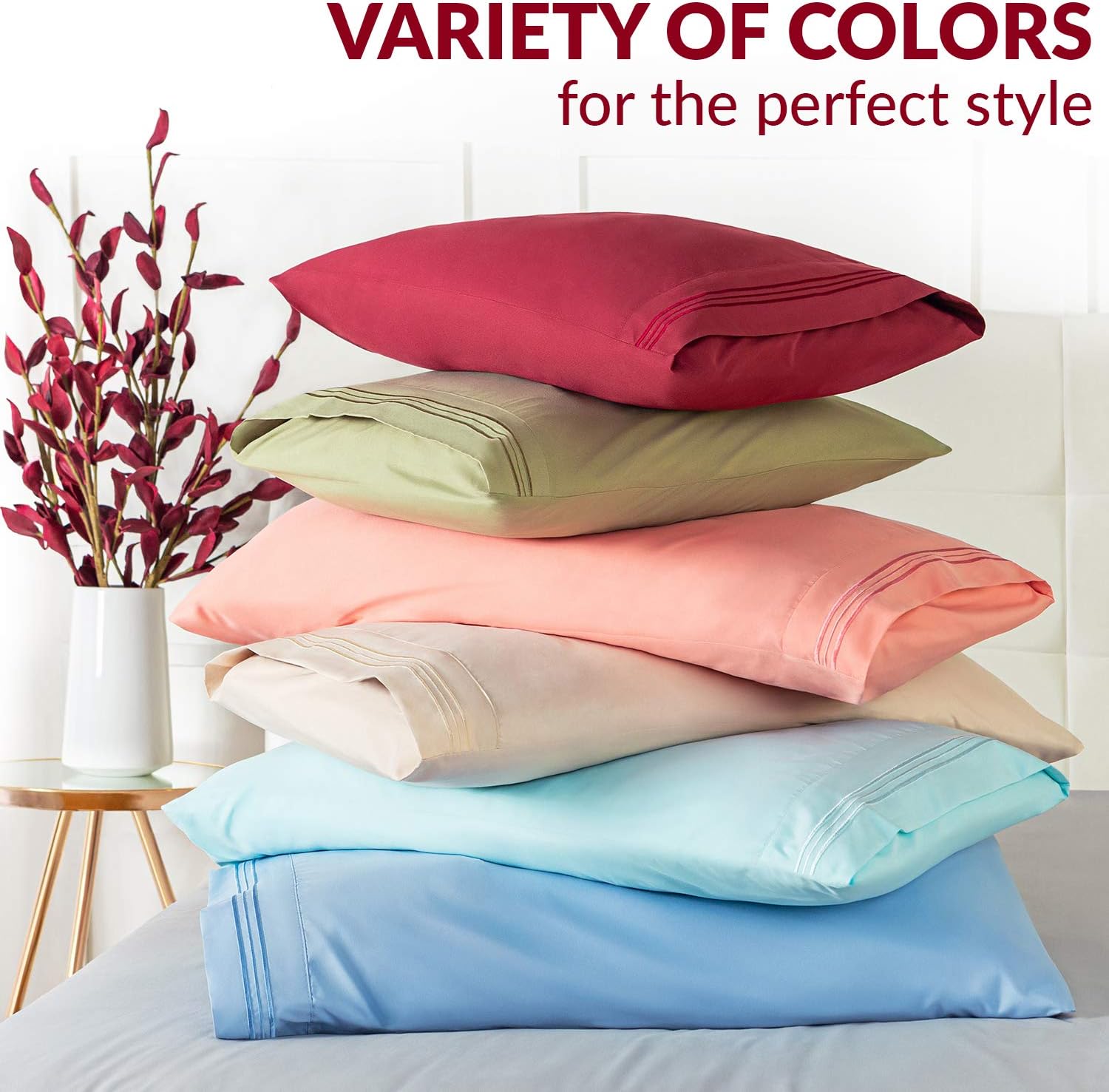 Pillow cases - luxury, extra soft | cooling pillow covers - 2 PC pillow cases - envelope closure (Standard/Queen 20" x 30", White) - view 4
