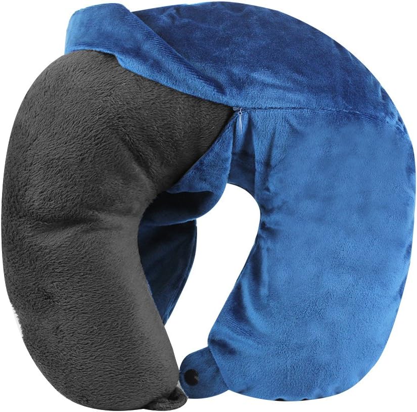 Washable Travel Neck Pillow Cover - Blue