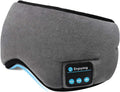 Wireless Sleep Mask,SKEYEOL Sleep Headphones,Adjustable&Washable Music Travel Sleeping Headset with Built-in Speakers Microphone Hands-Free for Air Travel,Siesta and Sleeping Grey