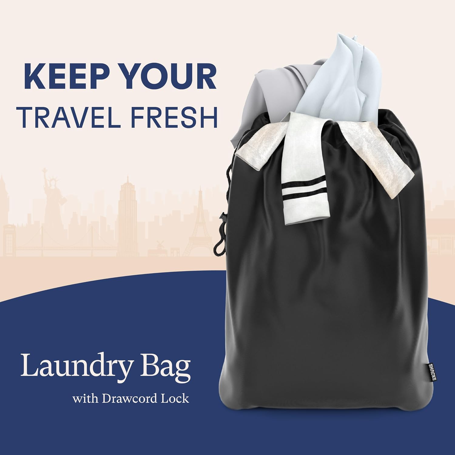 5 set packing cubes for travel with laundry bag (pure black) | suitcase organizer bags set: 4 water-resistant luggage cubes, XL to small, + laundry bag for carry-on or checked - view 6