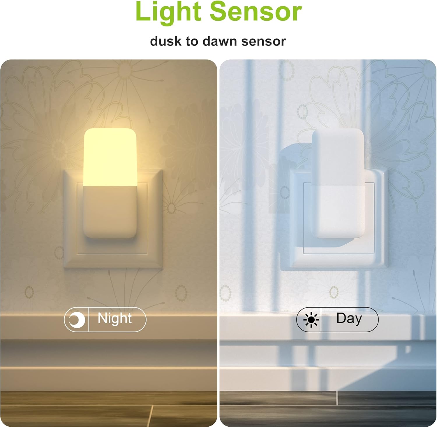 Plug in Night Light, Warm White LED Nightlights with Smart Dusk to Dawn Sensor for Kids, Nursery, Ideal for Bedroom, Bathroom,Hallway, Stairs, Kitchen, 6 Pack - view 4