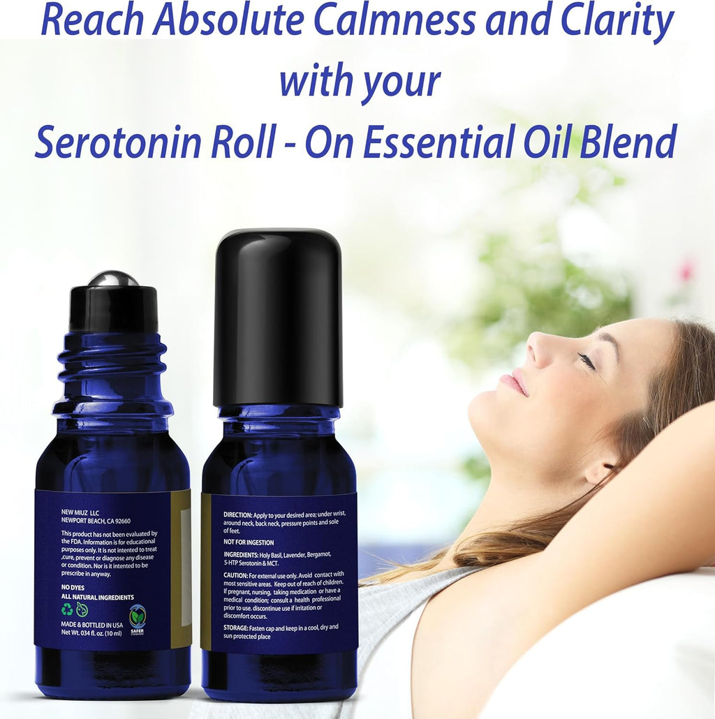 Calming Roll On Essential Oil Blend Anti Stress Roller Lavender Bergamot Holy Basil Destress Relief Gifts for Women Perfect Stocking Stuffers - view 6