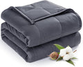 Cotton Weighted Blanket for Adults, Queen Size 60"x80" 15 lbs | Cooling, Breathable and Soft; Filled with Glass Beads; Washable; Heavy Throw for Calming, Sleep and Nap; Dark Grey