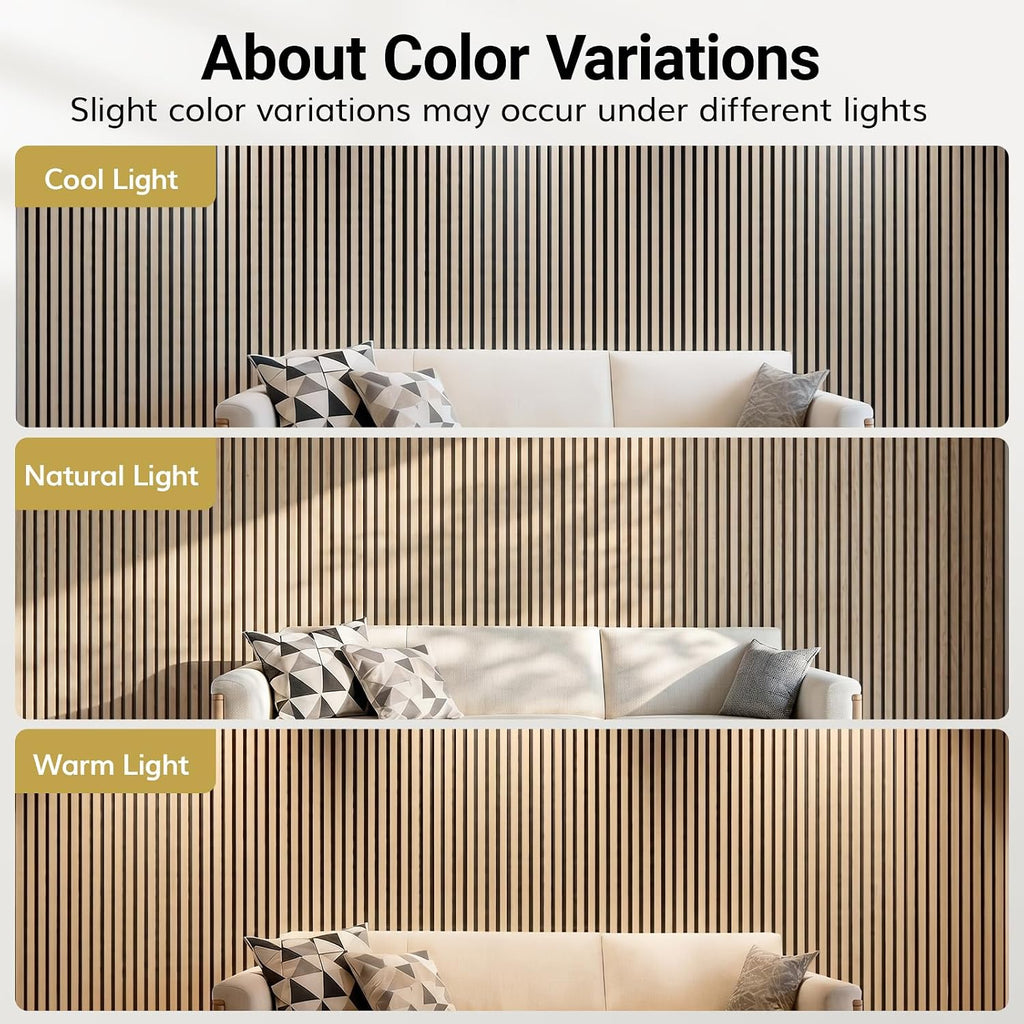Wood Wall Panels for Interior Wall Decor-2 Pack 47.2" x 23.6" | Wood Slat Acoustic Panels for-15.5ft² Noise Cancelling and Wall Décor Living Room, Bedroom, Home Decor, Office, Oak - view 8