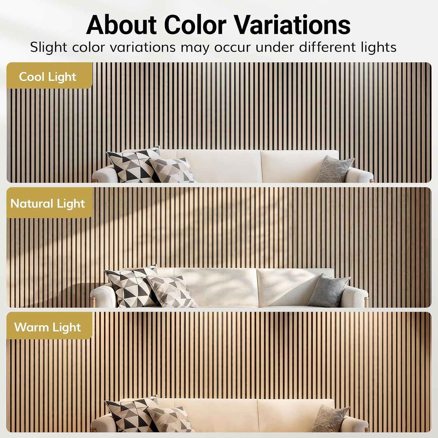 Wood Wall Panels for Interior Wall Decor-2 Pack 47.2" x 23.6" | Wood Slat Acoustic Panels for-15.5ft² Noise Cancelling and Wall Décor Living Room, Bedroom, Home Decor, Office, Oak - view 8